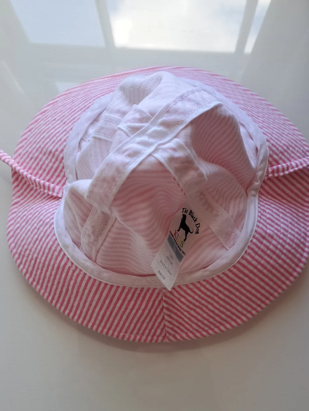 NWT Baby Girl Sun Hats The Black Dog Pink Striped/Janie‎ & Jack White Bow 0-6 Mo